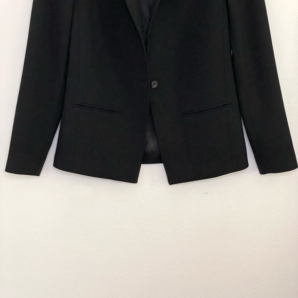 J Brand Two Tone Blazer Button Front Suit Jacket Black Size 2 Classic Neutral - Picture 4 of 12